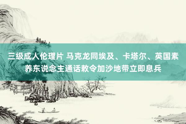 三级成人伦理片 马克龙同埃及、卡塔尔、英国素养东说念主通话敕令加沙地带立即息兵