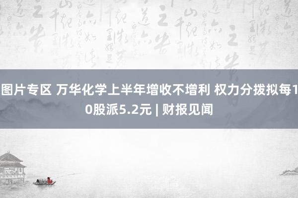 图片专区 万华化学上半年增收不增利 权力分拨拟每10股派5.2元 | 财报见闻