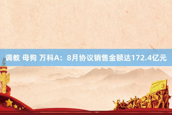 调教 母狗 万科A：8月协议销售金额达172.4亿元