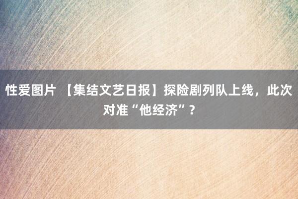 性爱图片 【集结文艺日报】探险剧列队上线，此次对准“他经济”？